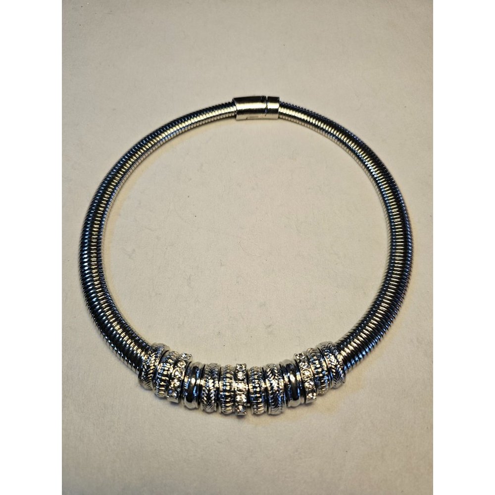 VINTAGE NecklaceOMEGA SILVERTONE FLEX DOME SLIDE CHARMS